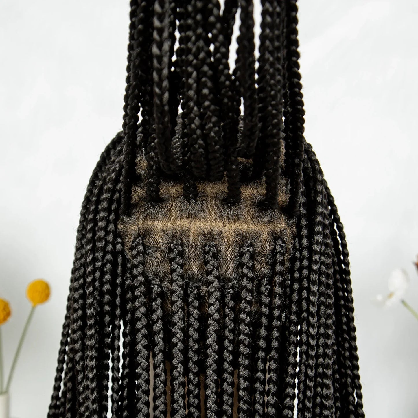 Full Lace Twisted & Box Braids Wig | Cornrow Accents