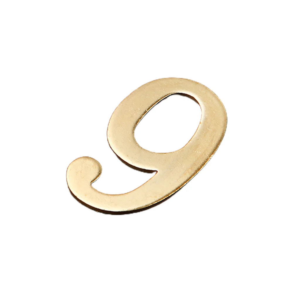 Golden Metal Door Number with Backing Adhesive 7*4cm House Number Apartment Door Number for Outdoor Hotel Home Mailbox Label