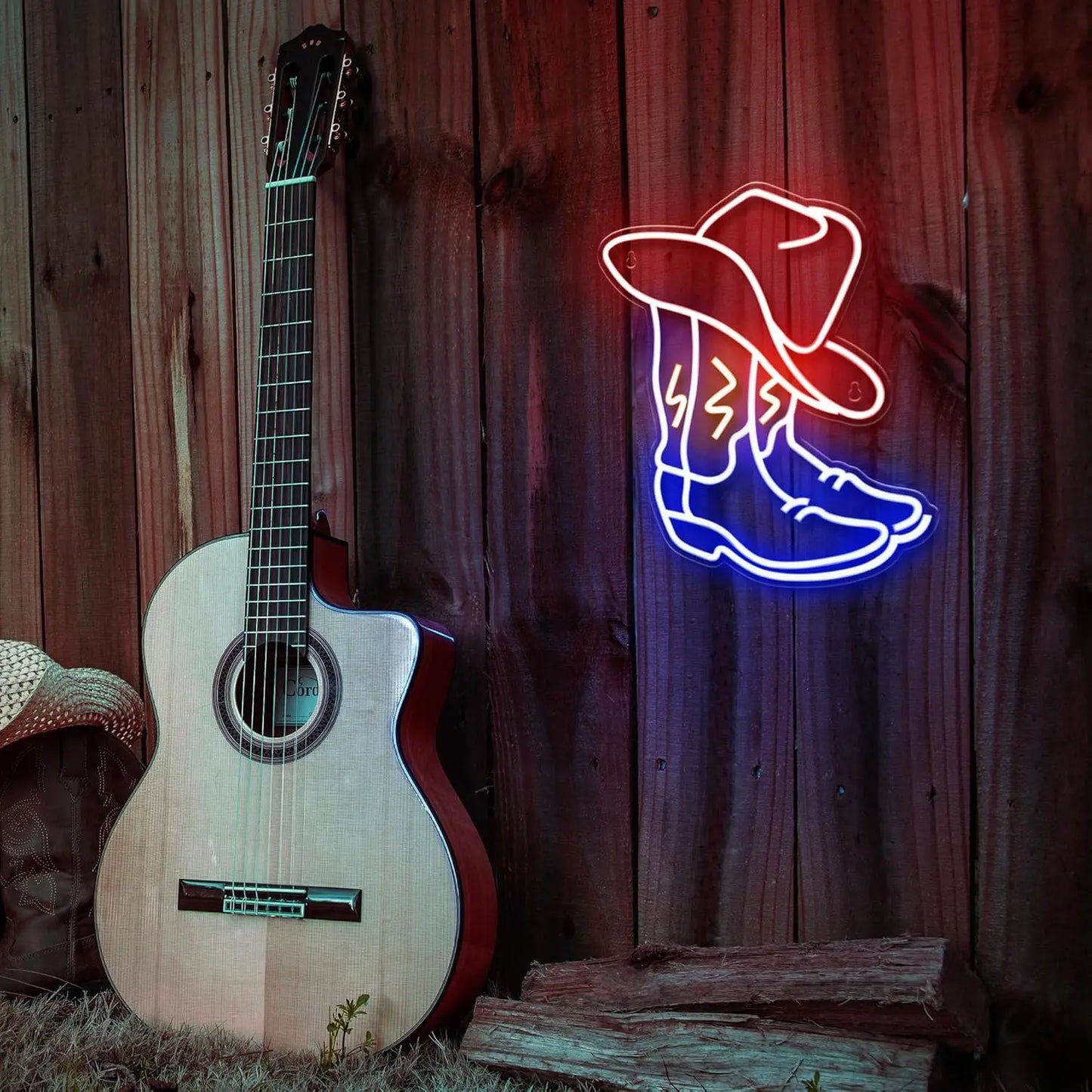 Cowboy Boots LED Neon Sign Western Cowboy Neon Light Wall Decor for Bedroom Bar Office Birthday Christmas Gift for Rodeo Lovers
