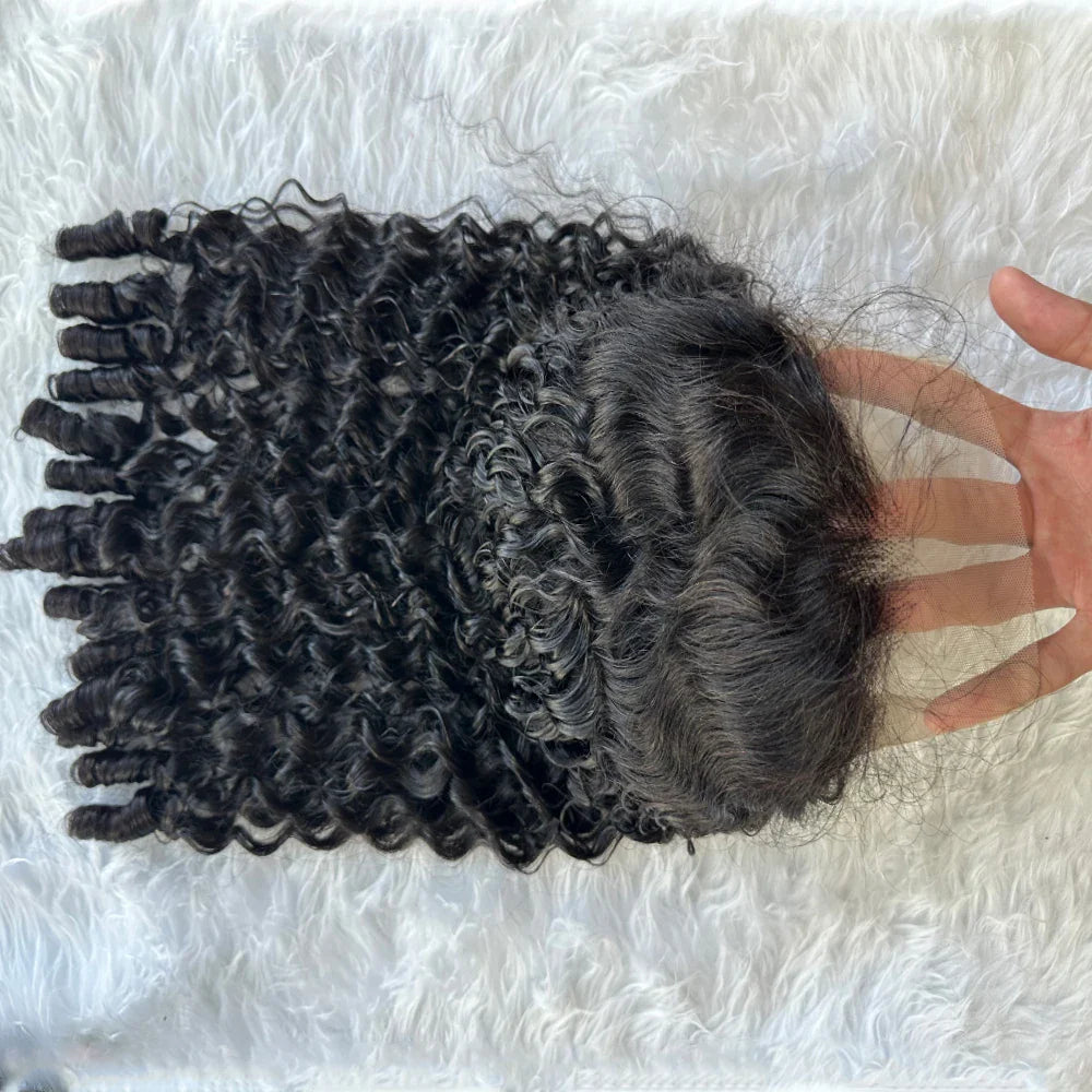 Burmese Curly Human Hair HD Lace Frontal Wig | 12A Brazilian Hair | 200% Density