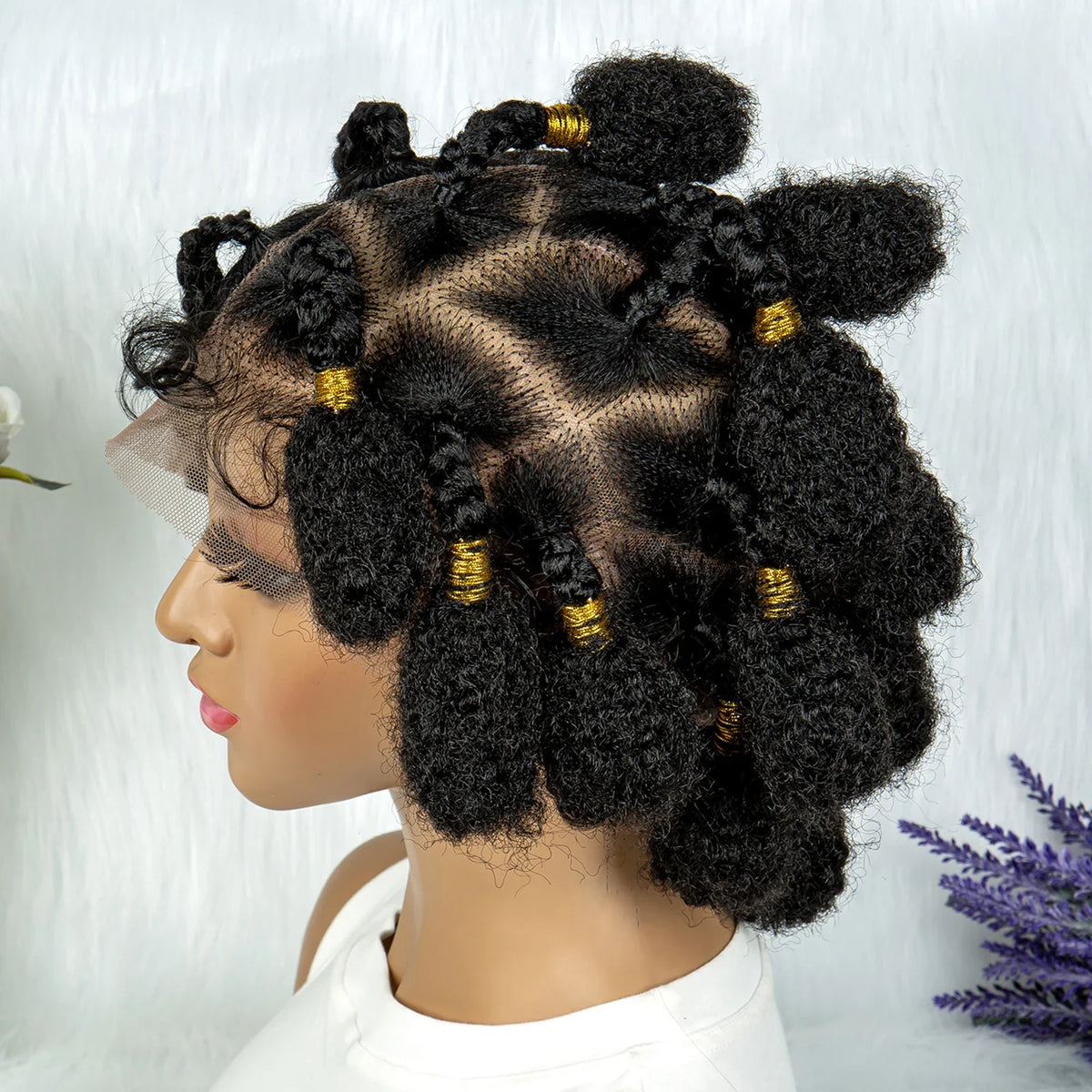New Style Bantu Knot Knotless Box Braids HD Full Lace Wig | Synthetic Braided Wig for Black Women
