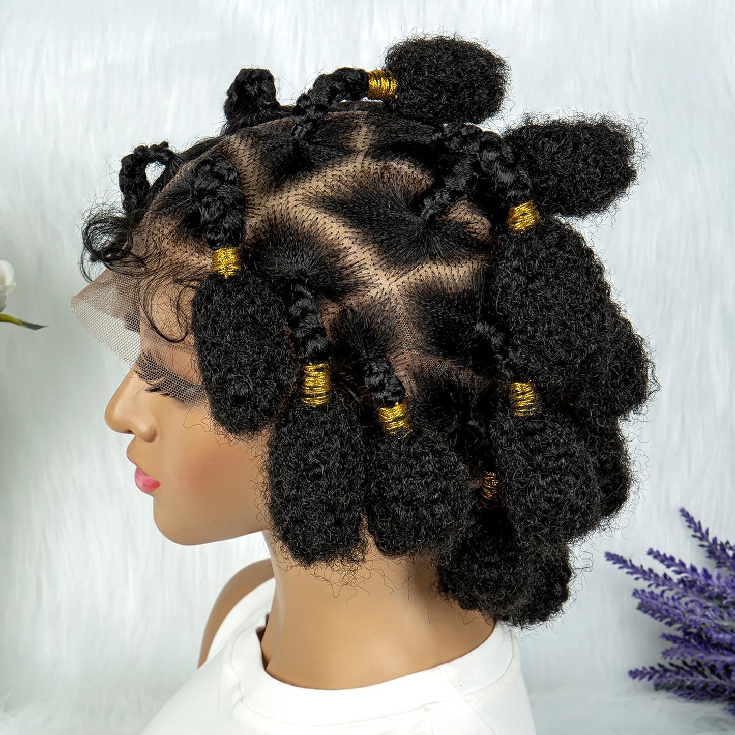 KIMA HD Full Lace Bantu Knot Braids Wig | Knotless Box Braids