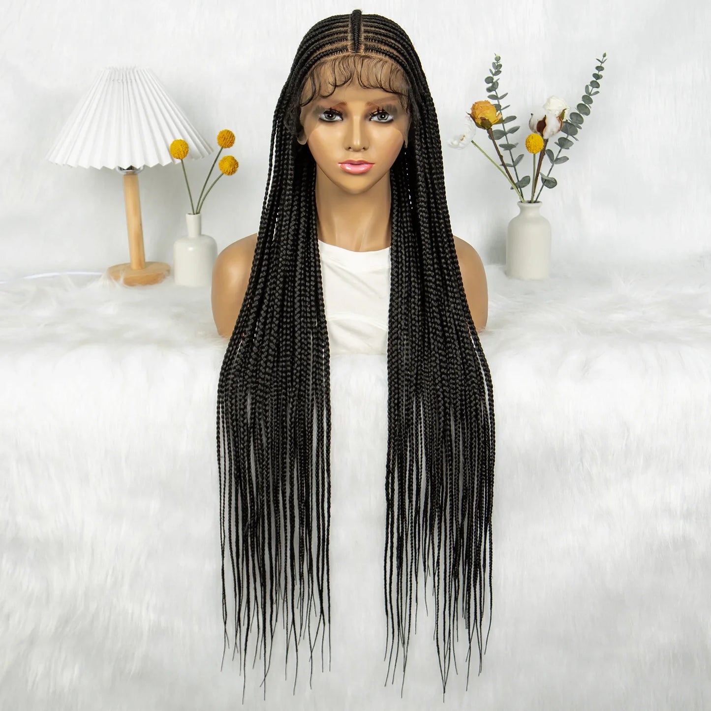 Long Black Twisted Dreadlocks Wig | Transparent Full Lace Front