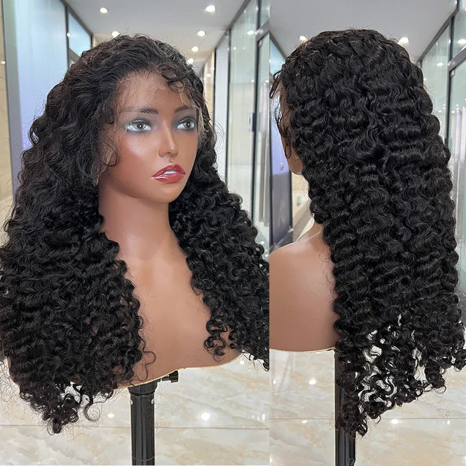 Burmese Curly HD Lace Frontal Wig | 200% Density Human Hair | #1B Natural Color