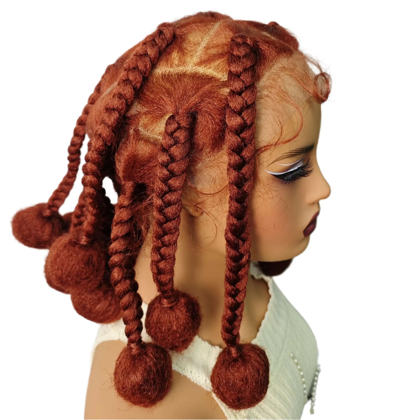 12 Inch Natural Color Synthetic Braided Wig | Transparent Lace Front Knotless Box Braids with Baby Hair for Black Women
