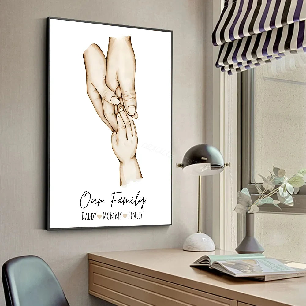 Family Art Project_custom Family Names Canvas Art - Minimalist Wall Decor For Home & Gifts Poster