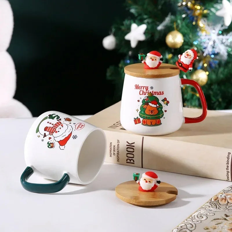 Mug Gift Box Ceramic Mug Christmas Gift Ceramic Mug with Lid with Spoon Set Cup Coffee Cup Christmas Dropshipping