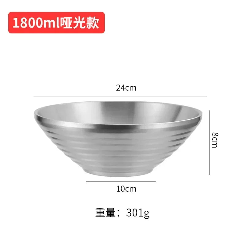 Gold Mixed Noodles, Instant Noodles, 304 Stainless Steel Bowls, Heat Insulation, Japanese Lamian Noodles Bowls.