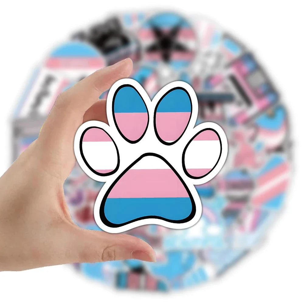 10/30/60pcs Transgender Pride Stickers Toys Rainbow Lesbian Bisexual Pansexual Gay Graffiti Decals Skateboard Laptop Sticker