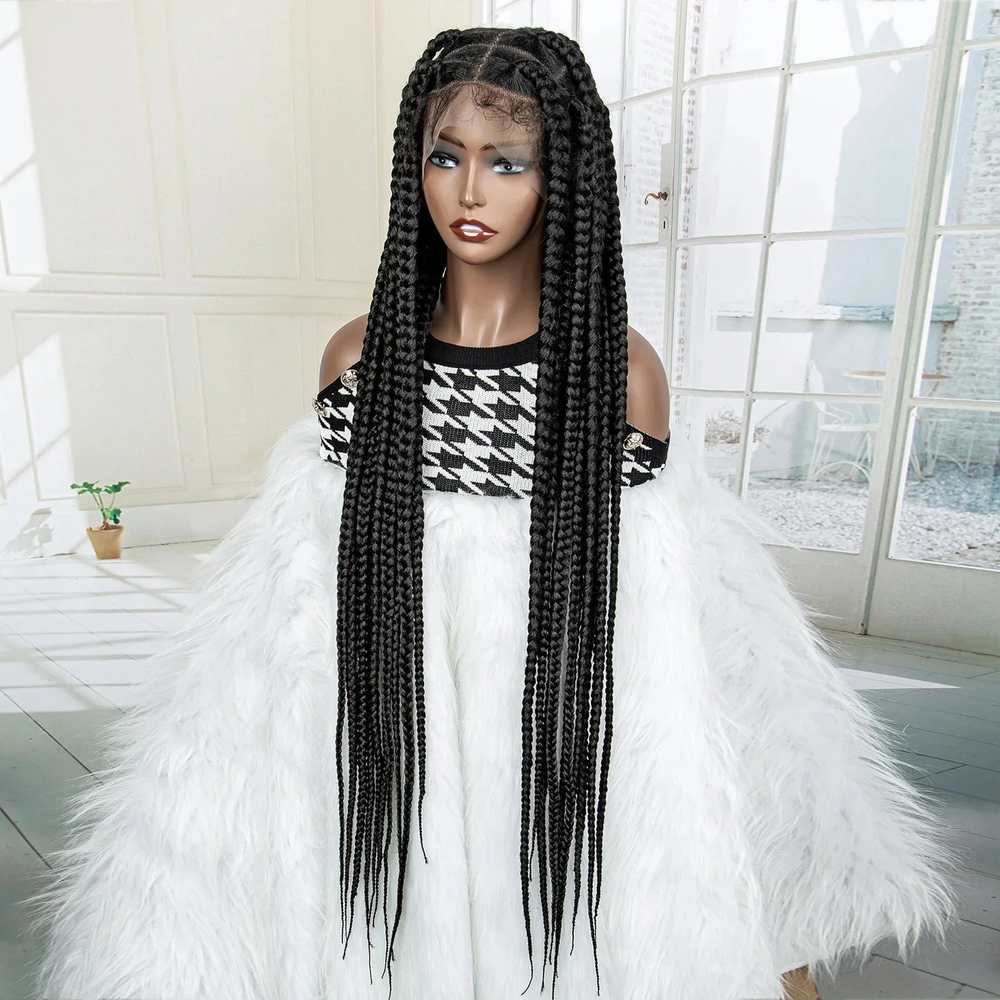 Jumbo Cornrow & Knotless Box Braids Wig | Full Lace | Baby Hair | Black Women