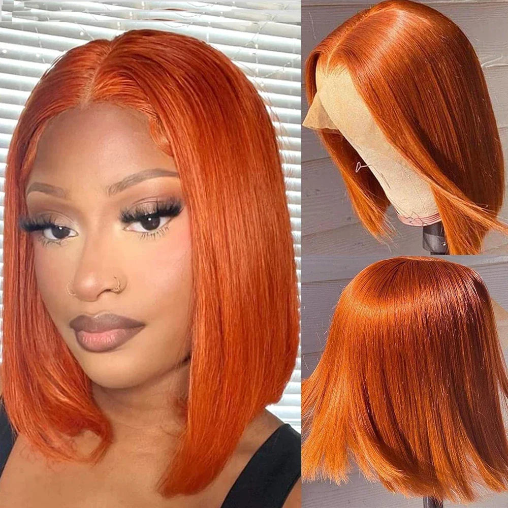 Ombre Pink & Blonde Bob Wig | Straight Human Hair T-Part Lace Front