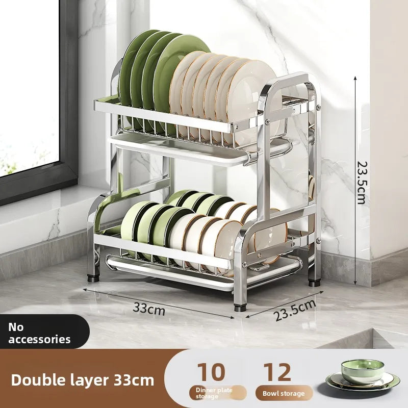 stainless steel Dish Dryer Rack,Compact Kitchen Dish Rack,Screeper Set,Large Rust Proof Dish Screeper With Utensils Holder