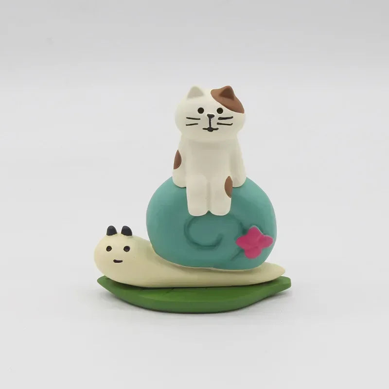 Cat Resin Decoration Crafts Rain Scene Frog Small for Desk Decoration Ornaments Craft Toys Collection Gifts Wholesales 2024 New