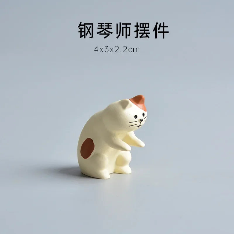 1pc Miniatures Resin Cute Cat Home Handicraft Desktop Ornaments Micro Landscape Scene Decoration Photography Props Figurines