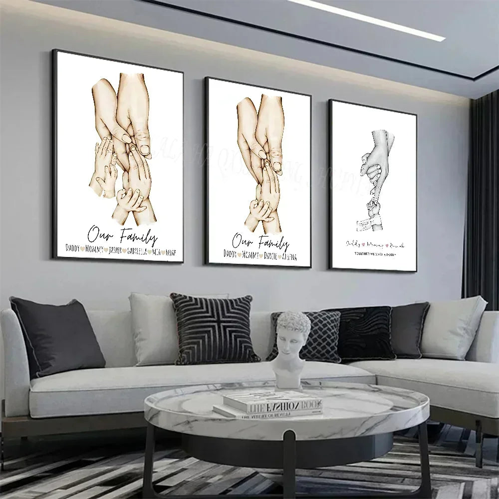 Family Art Project_custom Family Names Canvas Art - Minimalist Wall Decor For Home & Gifts Poster