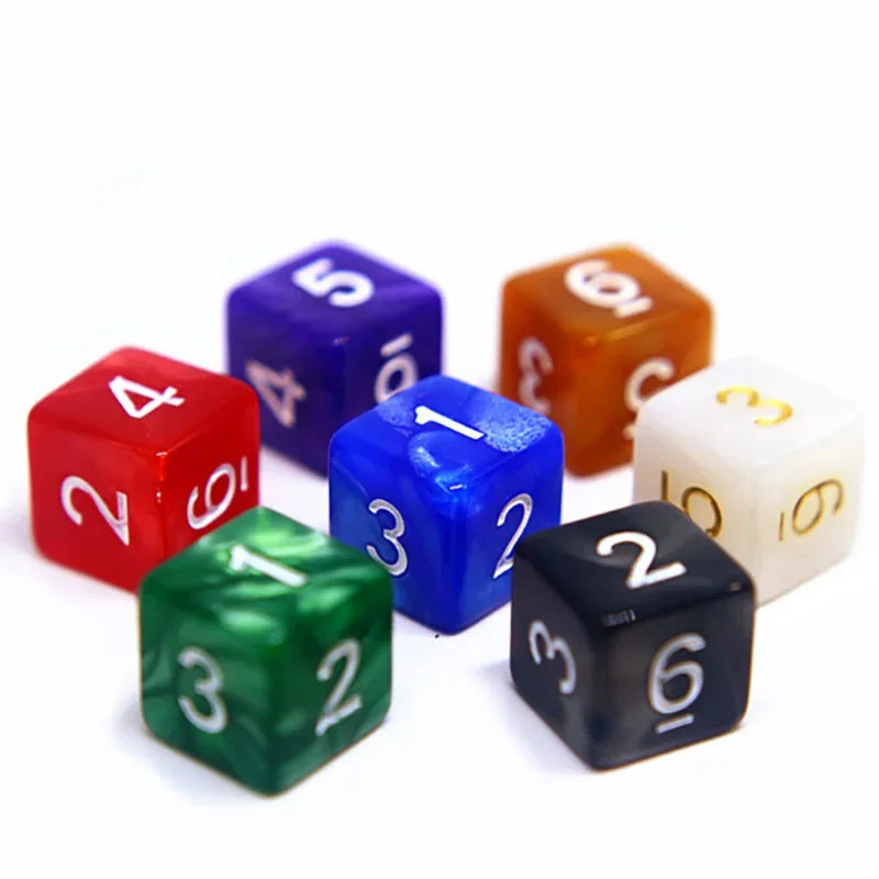 8 PCS/Lot Square Corner Dice Colorful Opaque Acrylic 6 Sided Dice  Club/Party/Family Games