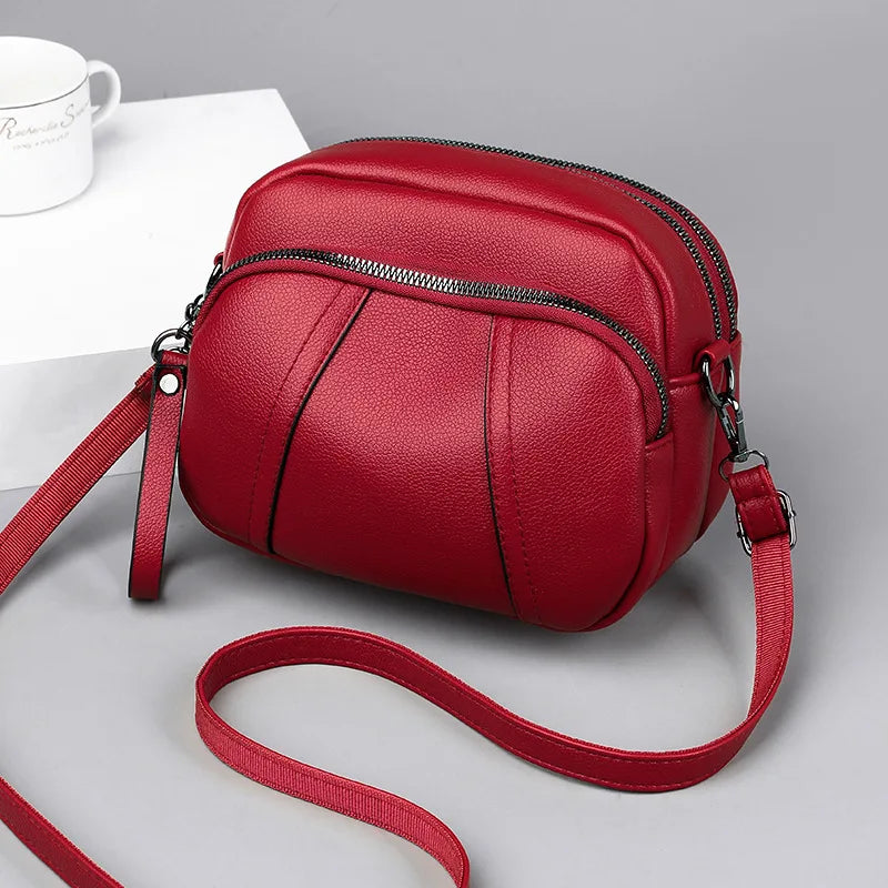 PU Leather Casual Crossbody Bag for Women | Shell Purse & Handbag (Lady Luxury Design Small Shoulder Messenger Bag)