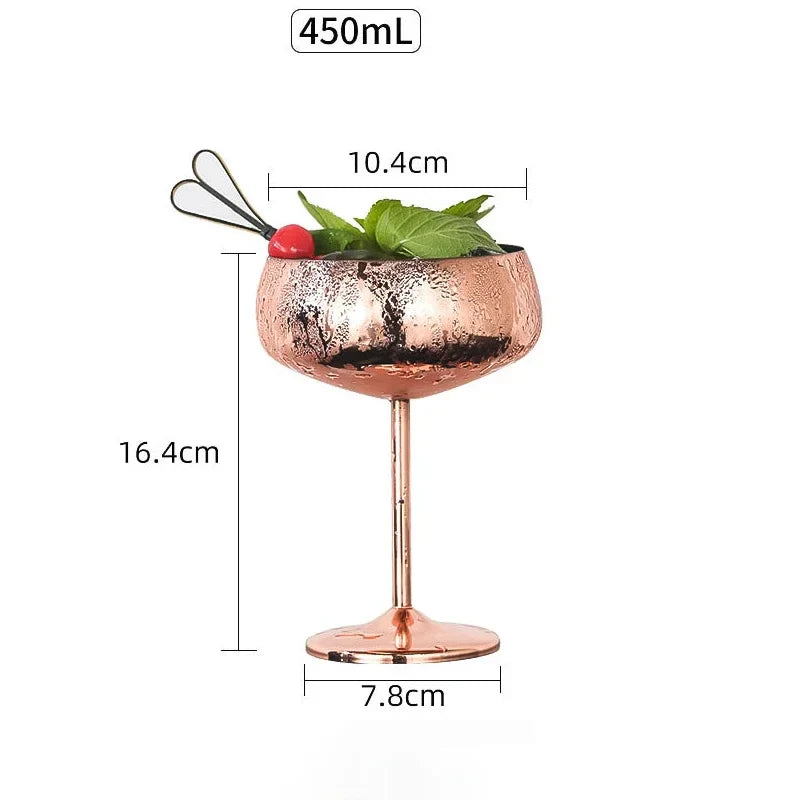 304 Stainless Steel Cocktail Glass  Red Wine Cup Flute Champagne Cup Metal Cup  Bar Martini Cup