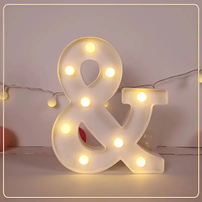 21.8cm White LED Letter&Number Night Lights,Battery Powered Decoration Lights,Wall Lights For Wedding,Birthday,Party,Christmas