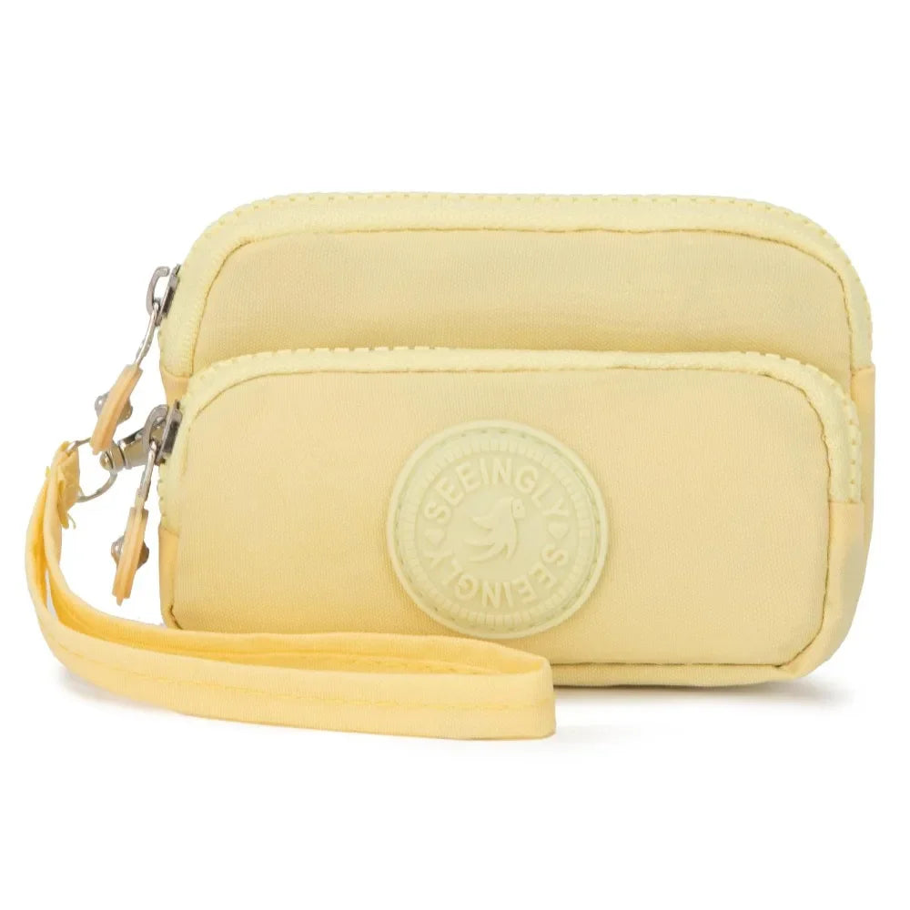 New Waterproof Coin Purse with Key Ring | Solid Color Card Holder & Large Capacity Wear-Resistant Handbag (Unisex Storage Bag)