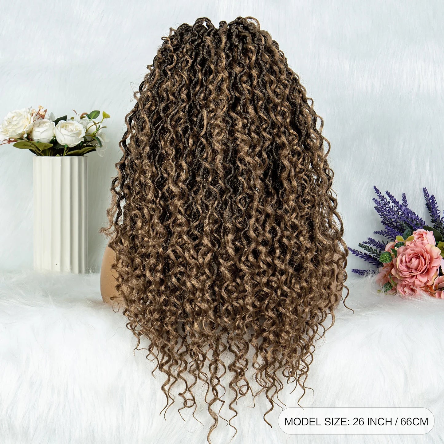 Lightweight Curly End Box Braids Wig | Lace Front Cornrows & Baby Hair