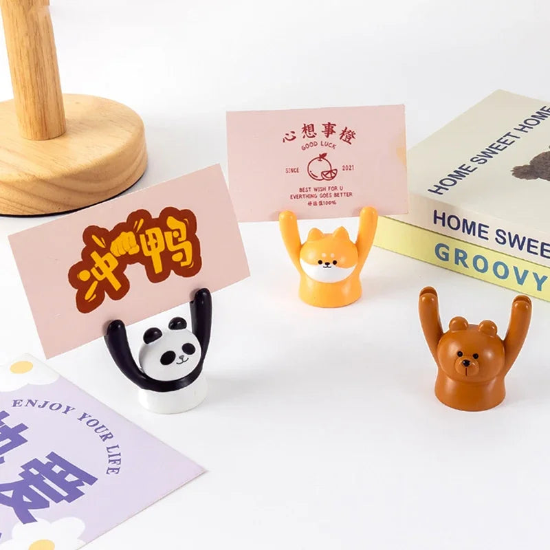 Cute Cartoon Animal Design Message Holder Clip Photo Stand Card Inspiring Desk Decoration Accessories Crafts Small Ornament