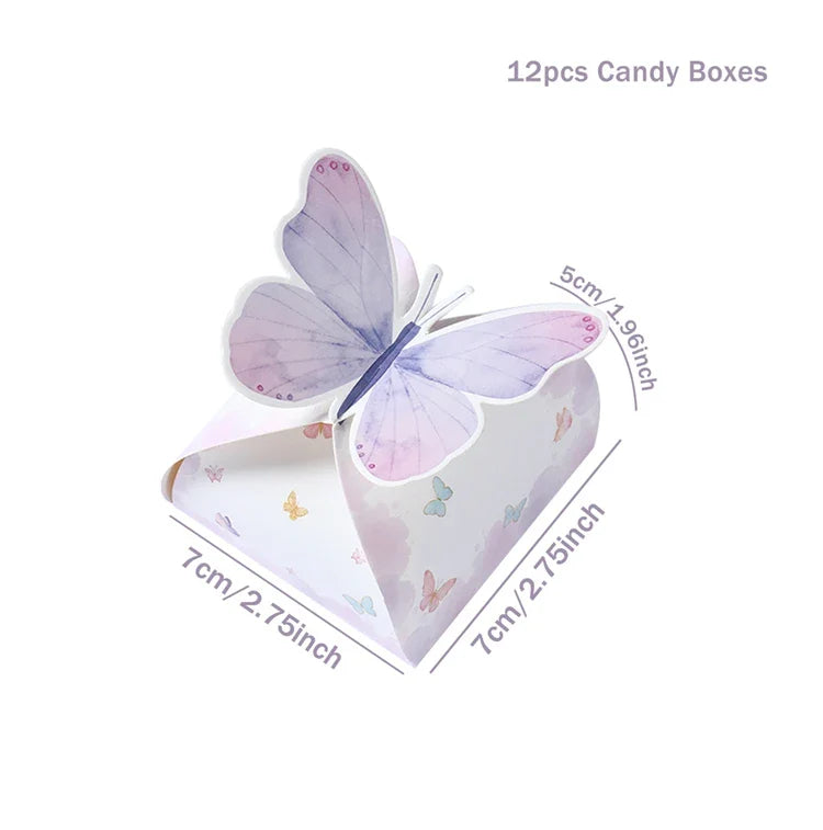 Pink Butterfly Candy Gifts Box Happy Birthday Party Decor Kids Girl Butterfly Wedding Birthday Party Supplies Baby Shower Decor