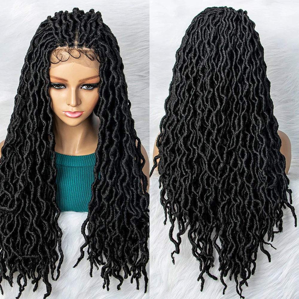 HD Transparent Lace Braided Wig with Lambswool Curls