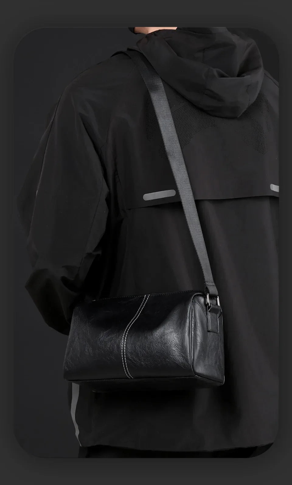Men's Full Grain Leather Shoulder Bag | Vintage-Inspired Convertible Crossbody Pack (Durable Work & Weekend Bag)