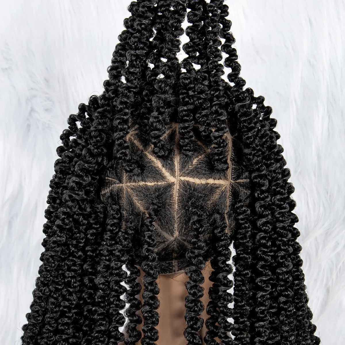 KIMA 18" Curly Tip Braided Wig | Full Lace with Baby Hair