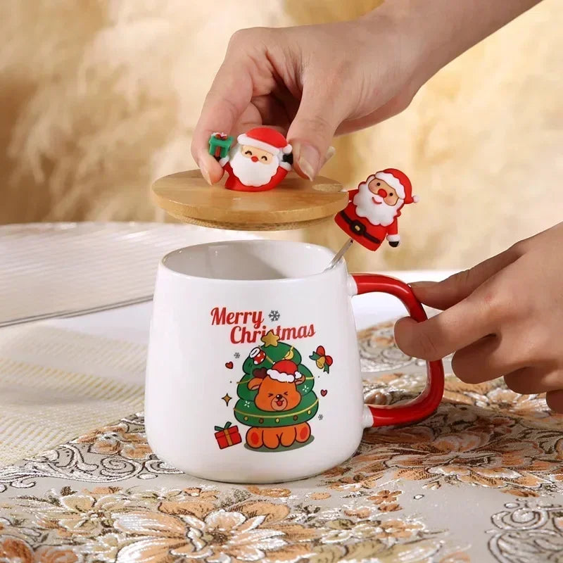 Mug Gift Box Ceramic Mug Christmas Gift Ceramic Mug with Lid with Spoon Set Cup Coffee Cup Christmas Dropshipping