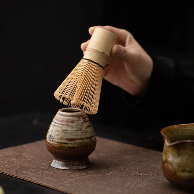 Japanese Kiln Change Spiral Matcha Tea Chasen Holder Stand Bowl Bamboo Whisk Grinder Teaware Tools Holder Tea Accessories Teaset