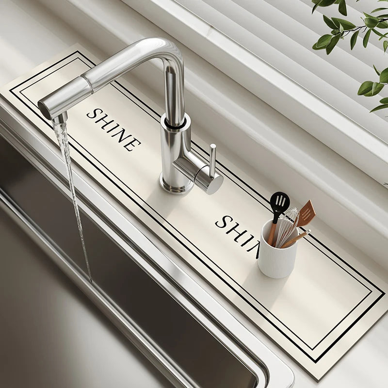 Sink Faucet Mat Kitchen Mat Drainage Mat Absorbent Table Mat Diatom Mud Bathroom Non-Slip Mat Waterproof Countertop Protection