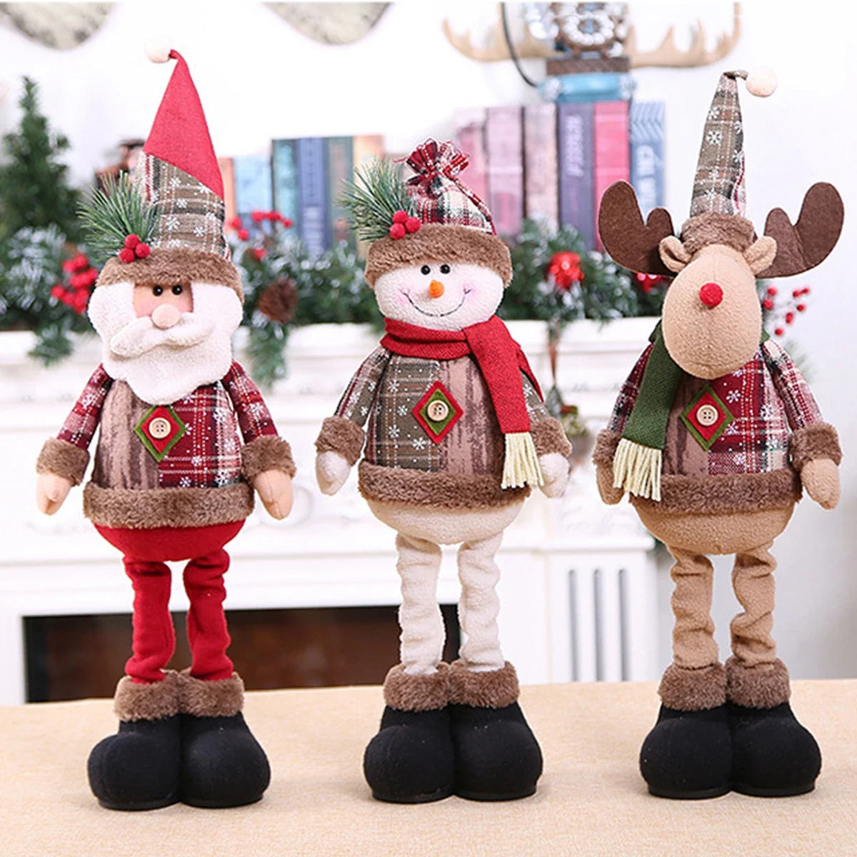 Santa Claus Doll Chirstmas Decorations Home 2025 Decor Table Elk Doll Christmas Ornaments Xmas Navidad Gifts Happy New Year 2026