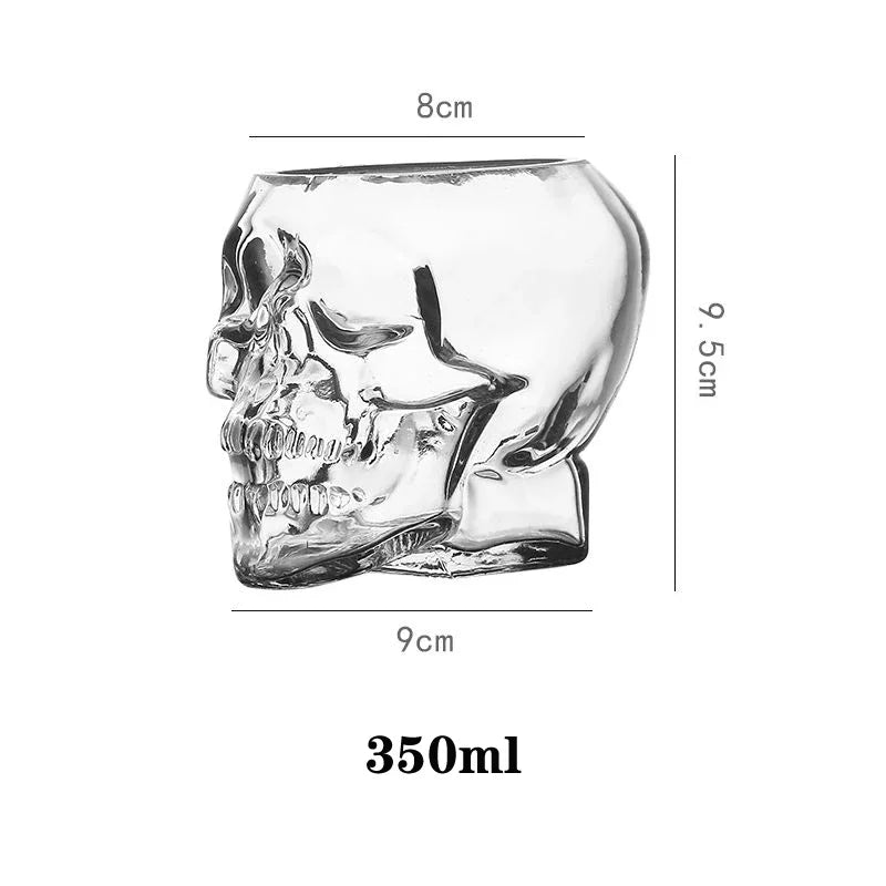 Halloween Household Skull Head Glass Teacup  Transparent Crystal Coffee Juice Mug Drinking Bar Club Whiskey Wine Beer Cup