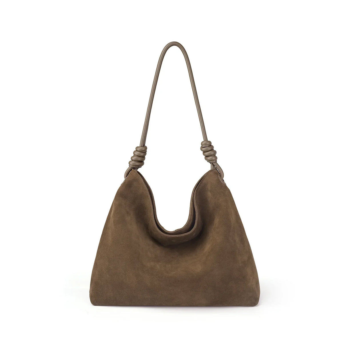 All-Match Chamois Matte Suede Cowhide Leather Tote | Large Capacity Designer Maillard Dressing Coffee Winter Ladies Handbag
