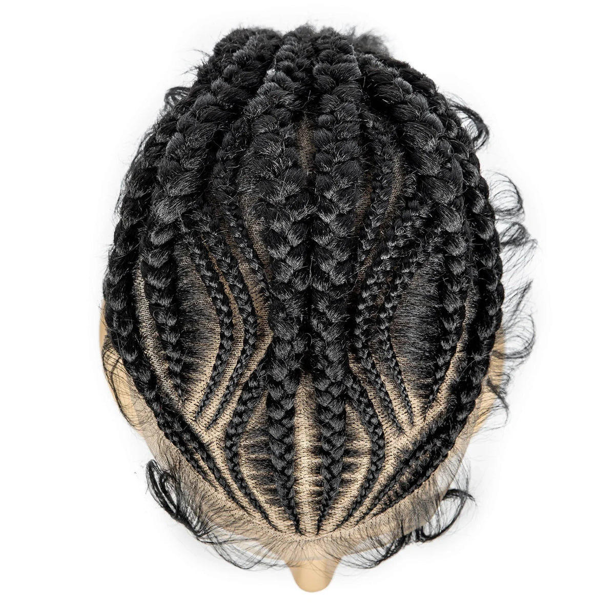 Men's HD Full Lace Cornrow Braided Toupee | Box Braids Wig | Synthetic Lace Front | African Men's Braids