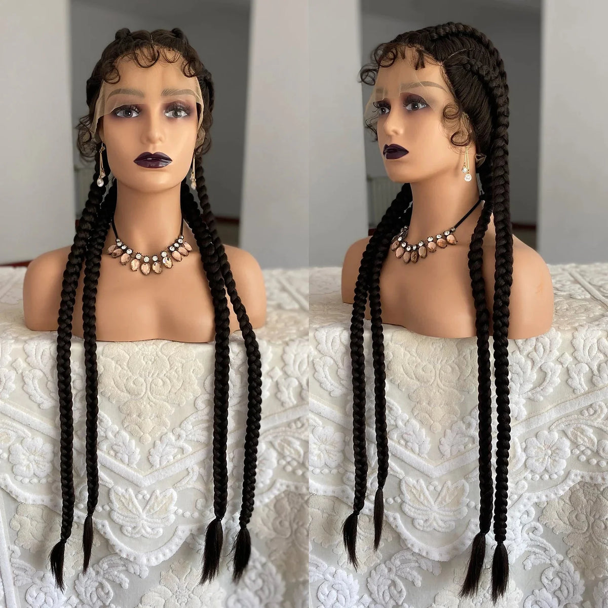 32" Senegalese Twist Lace Front Wig | 4 Twist Braids | DIY Cosplay Wig | Synthetic Braiding Hair