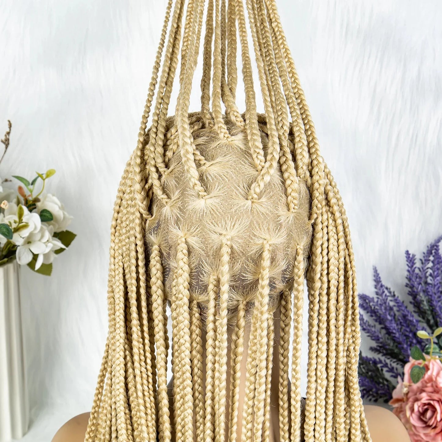 613 Blonde HD Full Lace Braided Wig | Knotless Box & Cornrows | Crochet Braids | Synthetic