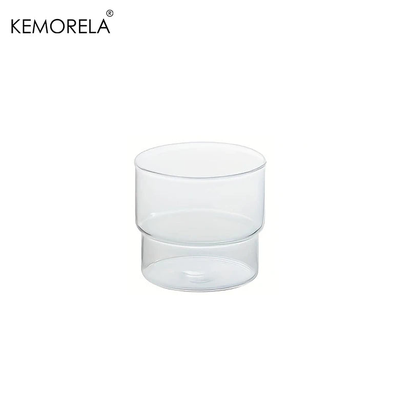 KEMORELA 290ML Glass Cup Coffee Mug Origami Style Heat Resistant Vintage Drinkware Smoothie Shot Transparent Wine Ice Beer