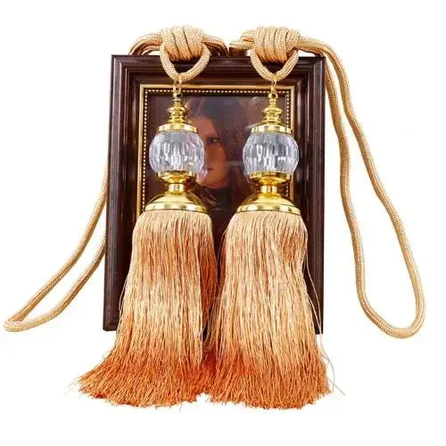 1Pair Tassel Curtain Tieback Crystal Bead Hanging Ball Tie Room Accessories Holder Buckle Rope Bandage Holdback Window Shade