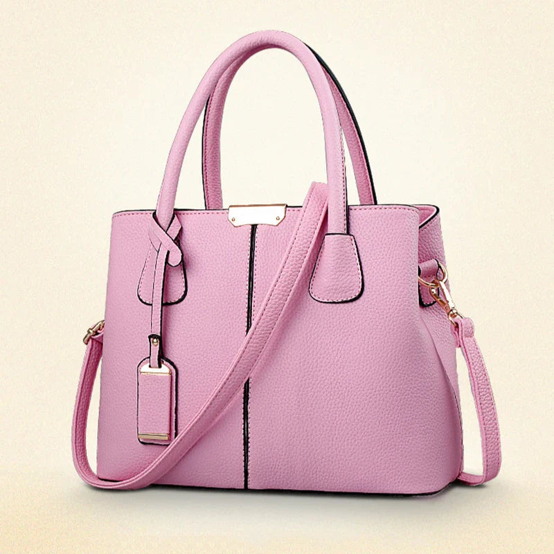 Ladies Large Tote Bag | New Fashion Women's PU Leather Square Shoulder & Crossbody Handbag (Bolsas Femininas Sac)