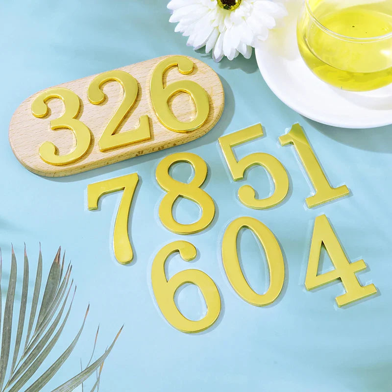 1Pcs 3Inch Metal Mailbox Numbers Solid Zinc Alloy House Numbers for Outside Self Adhesive 3D Address Numbers for House Apartment