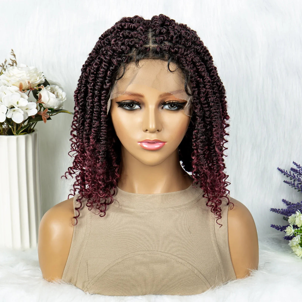 HD Lace Front Curly End Box Braids Wig | 9*6 Part