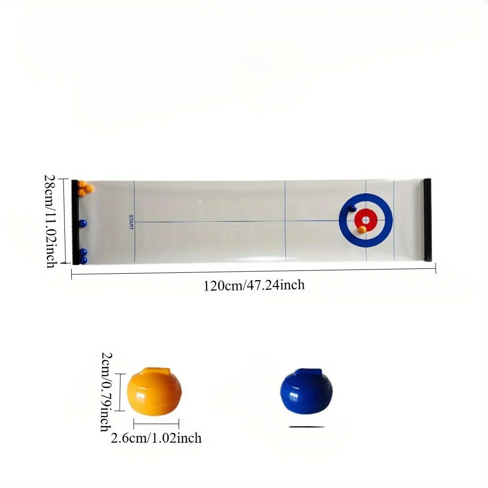 Table curling games, family entertainment, family gathering board games, 8 balls per set, plastic frame, white/red/yellow/blue