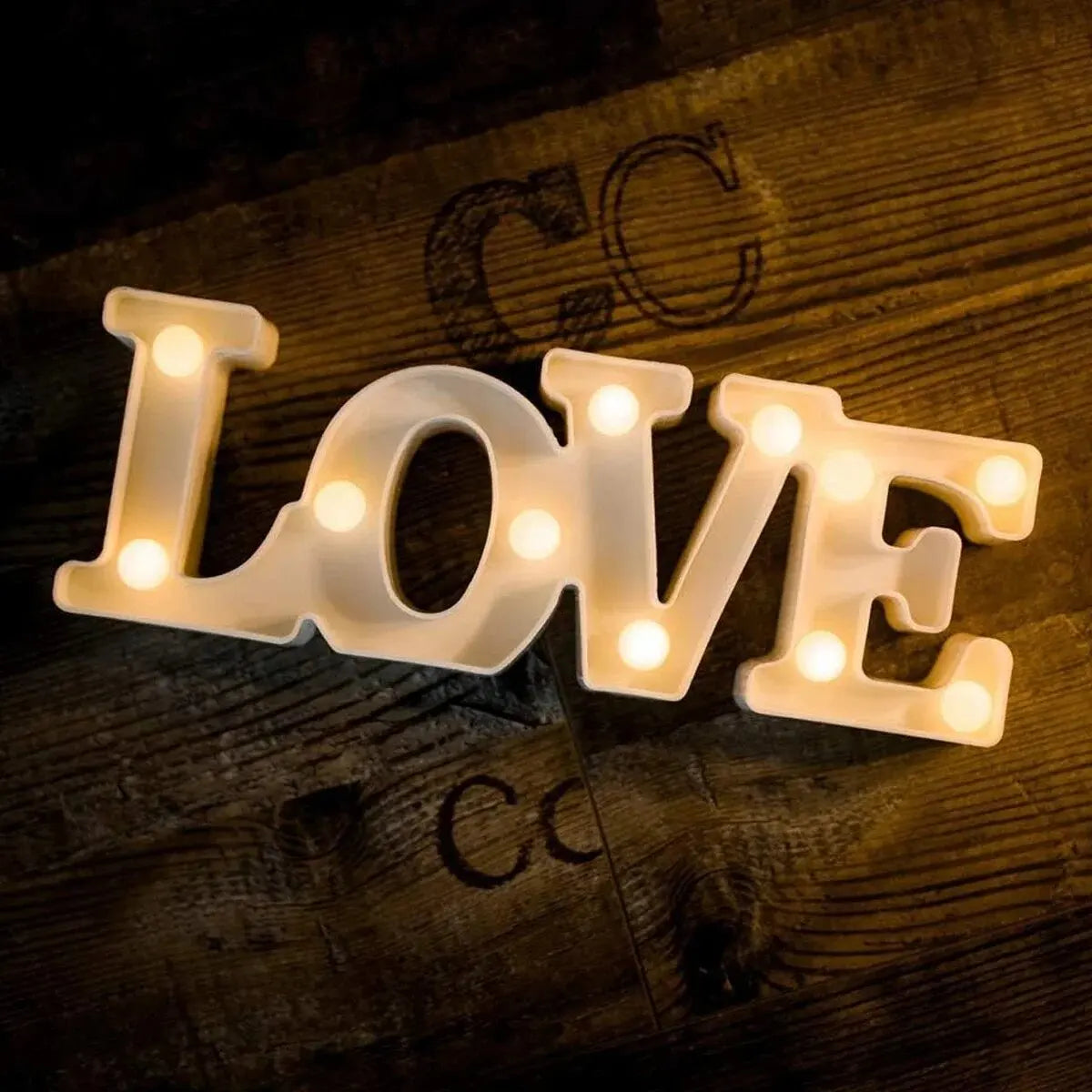 1PC Warm White Love&Heart Shaped LED Night Light,Battery Powered Decoration Light For Wedding,Proposal,Birthday,Party,Photo Prop
