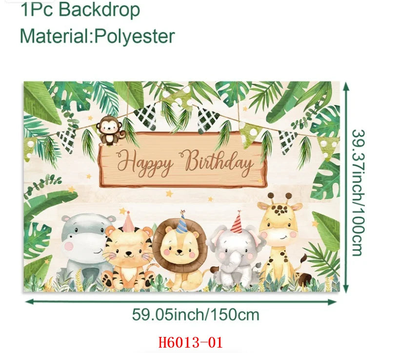 Jungle Safari Disposable Tableware Paper Plates Cups Animal 1st Wild One Birthday Party Decor kids Baby Shower Supplies Woodland