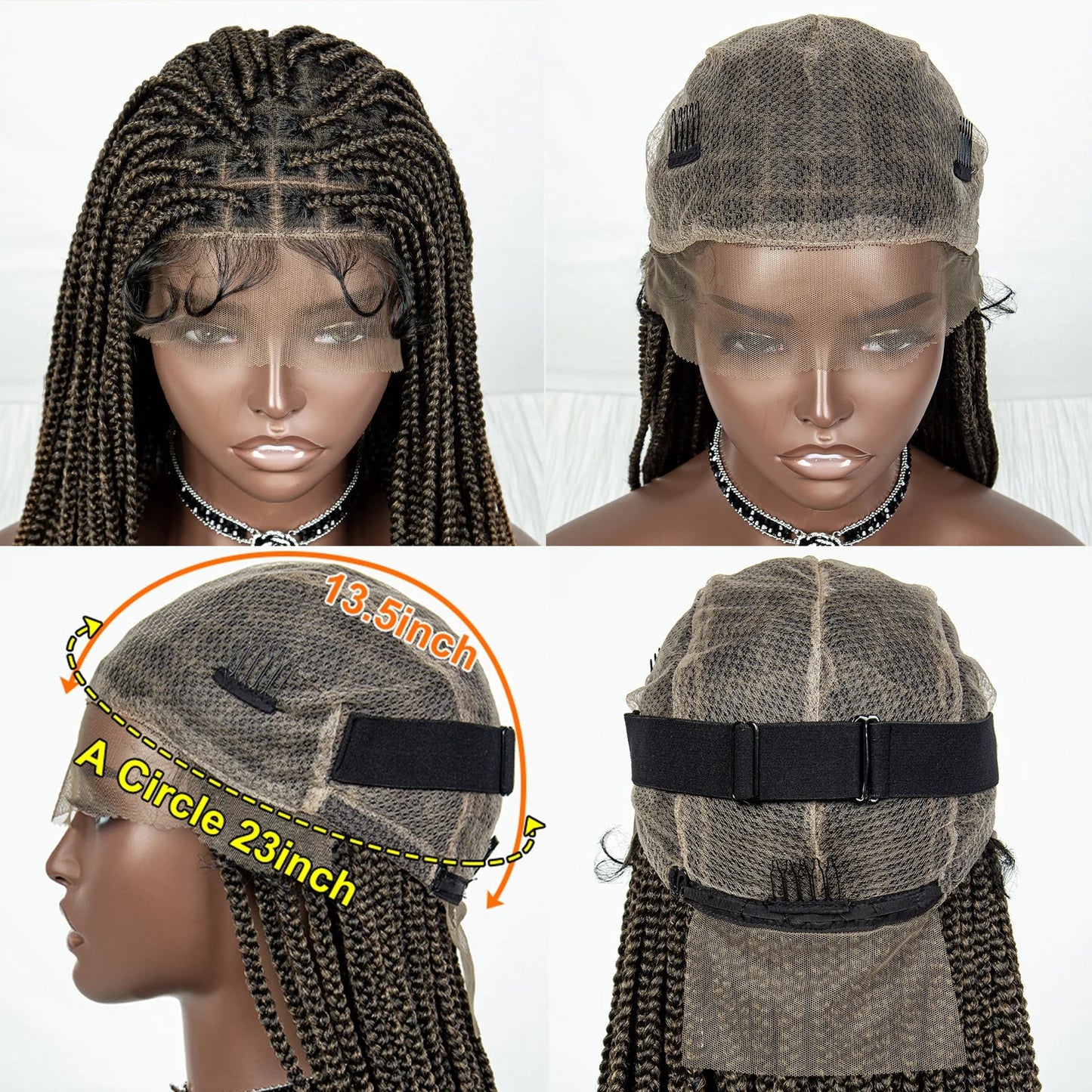 Knotless Cornrow Box Braids Full Lace Wig | Baby Hair | Clearance Sale | Black Women