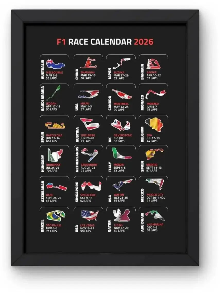 Lap Legends 2025 Racing Program Print Unframed Wall Art Decor Ideal Gift for Formula 1 F1 Fans