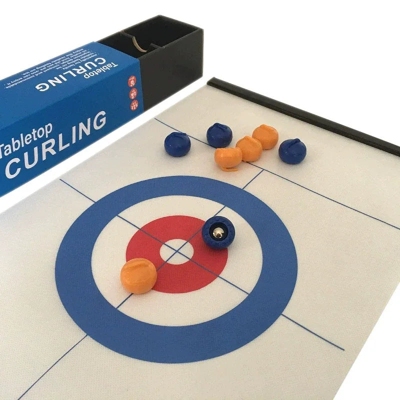 Table curling games, family entertainment, family gathering board games, 8 balls per set, plastic frame, white/red/yellow/blue